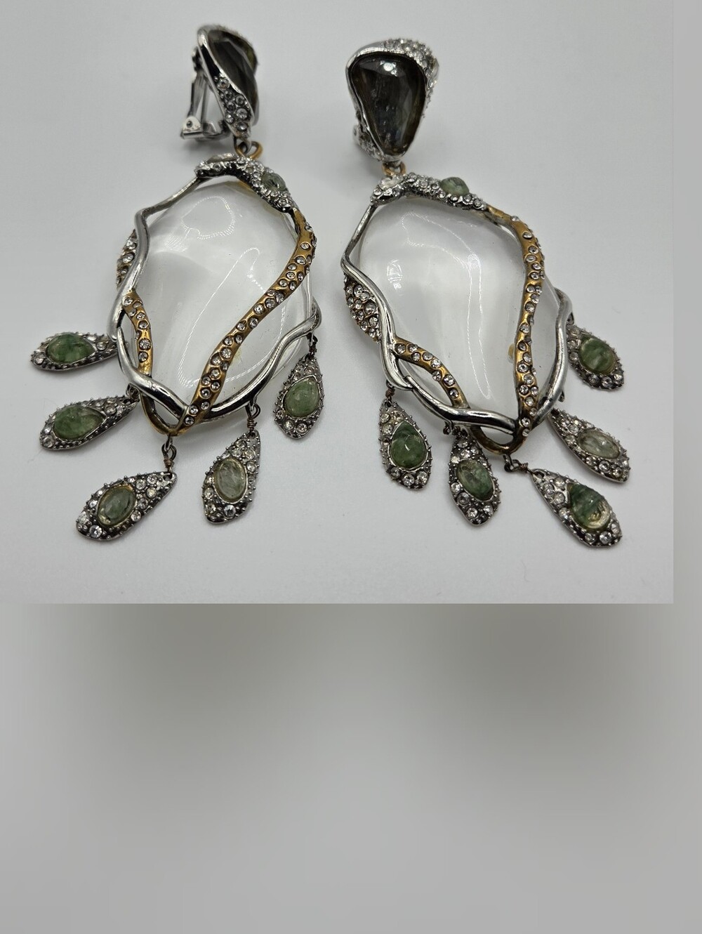 Alexis Bittar Oversized Crystal-encrusted Resin Chandelier Clip-on Earrings